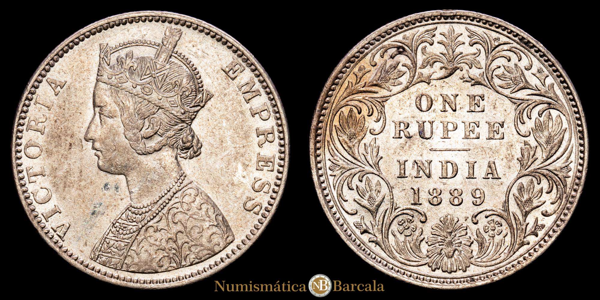 India Británica - Victoria Rupee (11,62g) 1889 Bombay KM-492 EBC | eBay