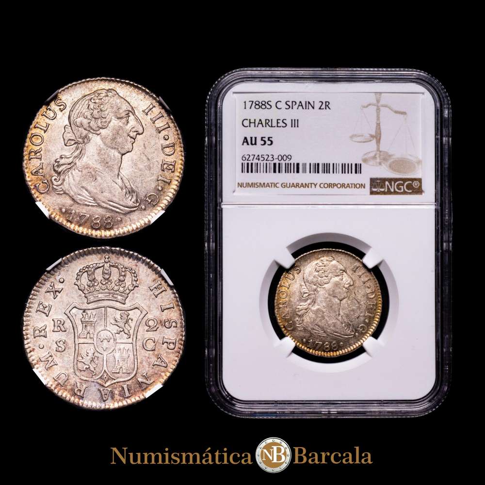 Carlos III 2 Reales 1788 Sevilla C (Cal-790) NGC AU58 | eBay